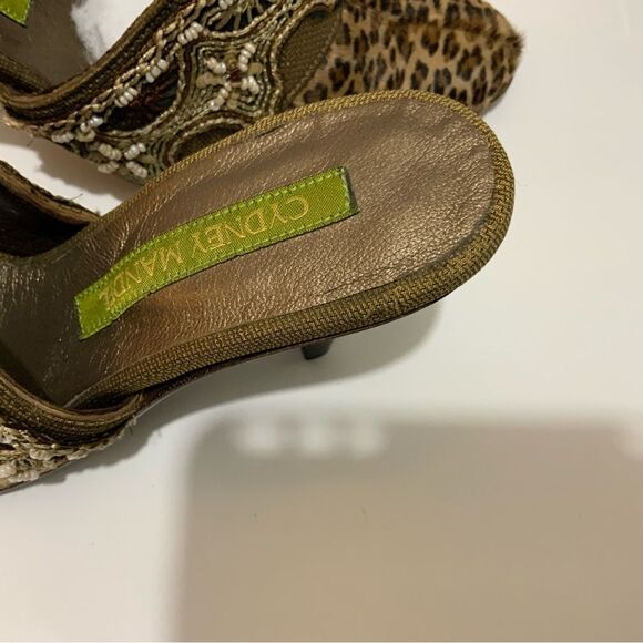Cydney Mandel Handmade Leopard Mules Sz 7 EUC - Picture 6 of 9